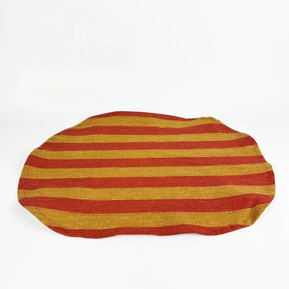 NEW IKEA Krosamos Orange Red Striped Placemat Oblong 17.75